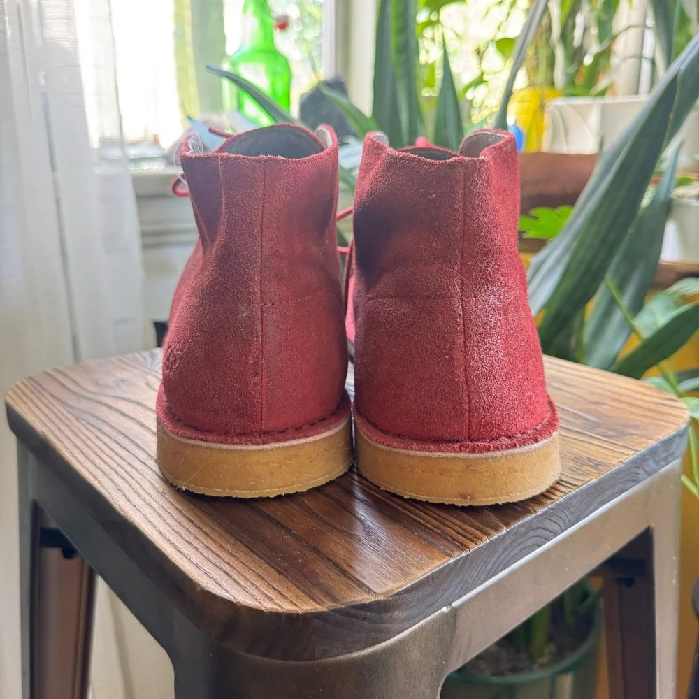 UGG Leighton Mens Burgundy Red Suede Chukka Desert Boots Size 13